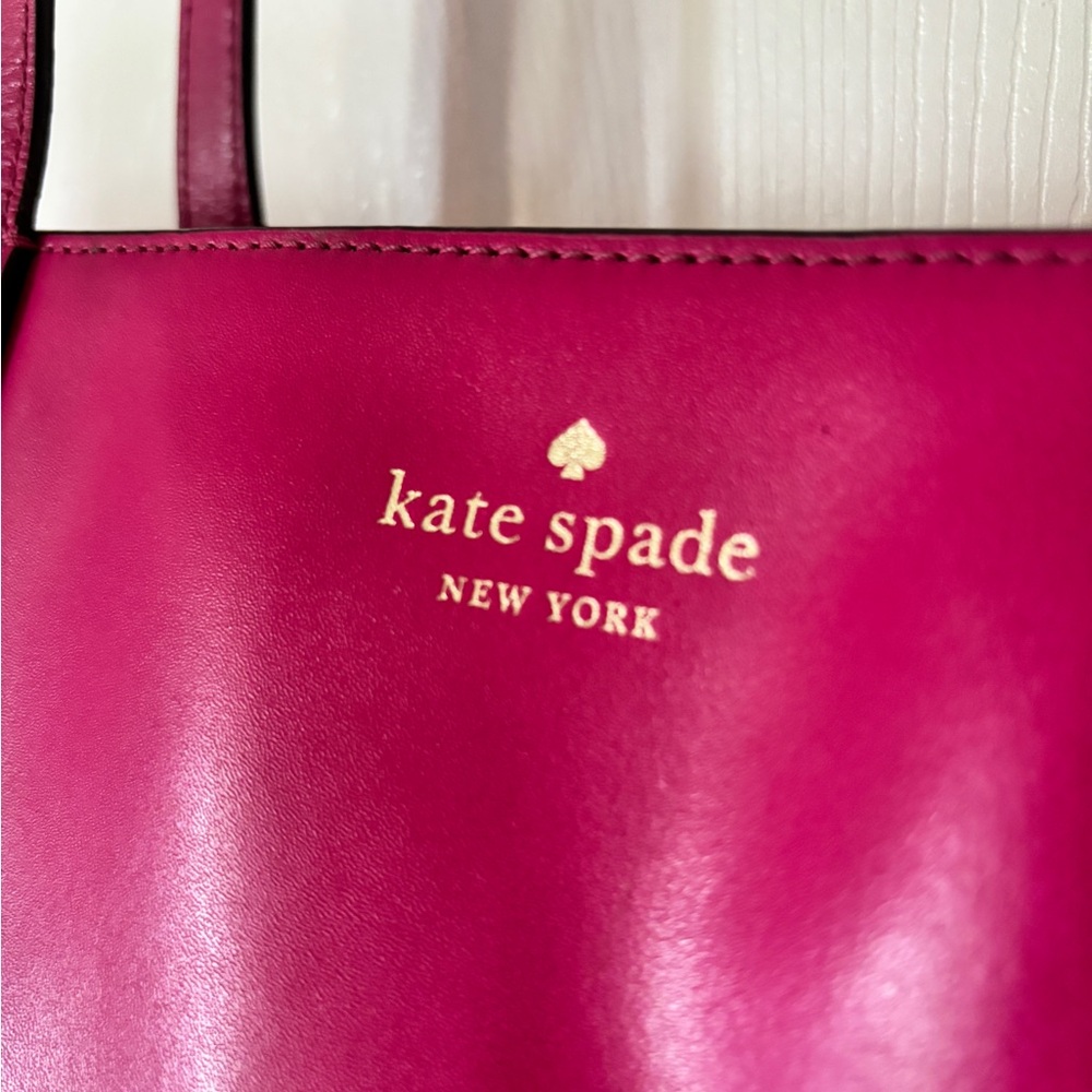 Kate Spade New York Pink Leather Large Tote Work Bag Everyday Purse